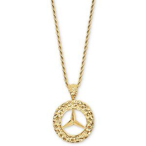 14K Gold Plated Benz Pendant Necklace